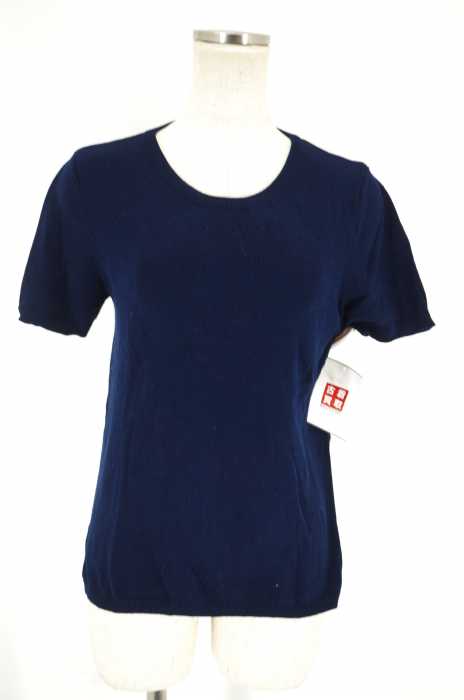 ZARA KNIT (ザラニット) バックボタン半袖ニットTシャツ レディース トップス