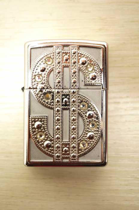 ZIPPO（ジッポ） $ ドルマーク エンブレム クローム メンズ ファッション雑貨