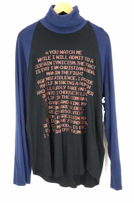 CHRISTIAN DADA（クリスチャンダダ） QUOTES PRINT RAGLAN LONG SLEEVE TURTLENECK SHIRT メンズ トップス