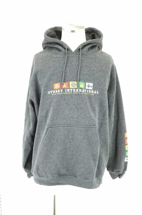 STUSSY (ステューシー) 90年代後期 紺タグ 裏起毛プルオーバーパーカー メンズ トップス