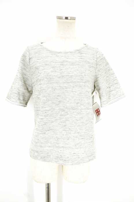UNITED ARROWS green label relaxing （ユナイテッドアローズグリーンレーベルリラクシング） GO TOPラメJQプルオーバーカットソー  リネン混ラメ糸Tシャツ レディース トップス