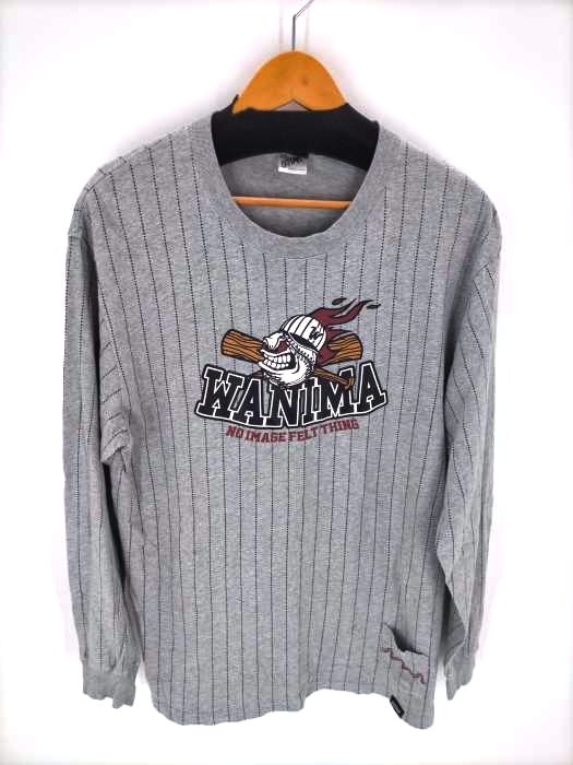 Leflah（レフラー） ベースボールプリント ストライプ柄ロングスリーブTシャツ メンズ トップス