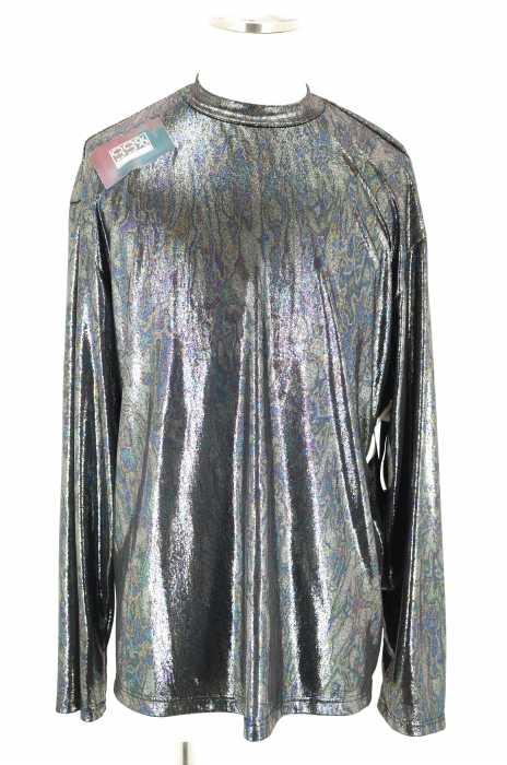 99%IS- (ナインティーナインパーセントイズ) 【MAKE THE FUTURE NOW期】HOLOGRAM LOGO CREW NECK ホログラムロゴメタリッククルーネックTシャツ メンズ トップス