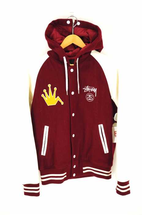 STUSSY （ステューシー） フェイクレザーフーデッドスタジャン メンズ