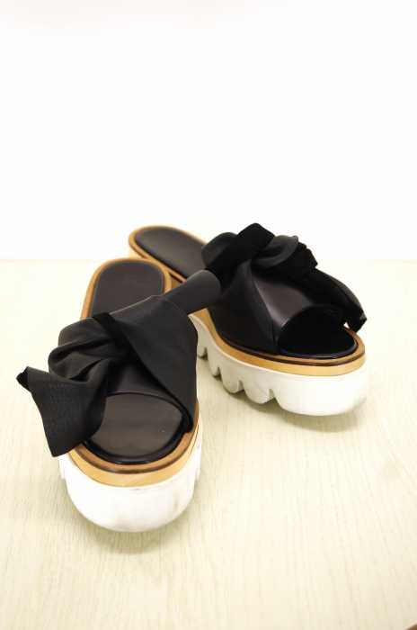 MAISON EUREKA(メゾンエウレカ) リボン 厚底 The wood sandal レディース シューズ