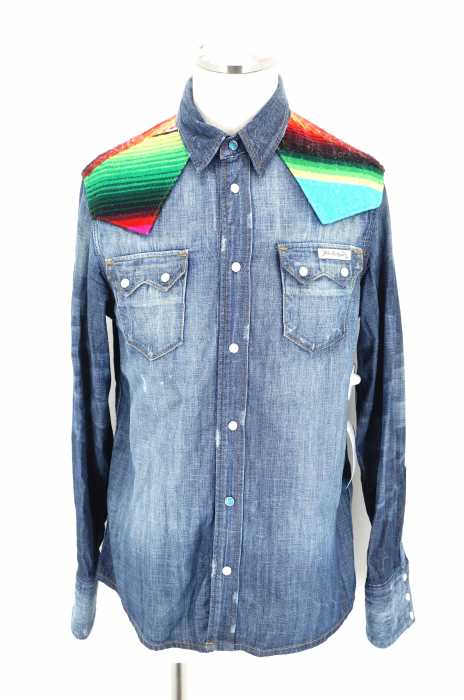 TRUE RELIGION （トゥルーレリジョン） パッチドデニムシャツ メンズ トップス