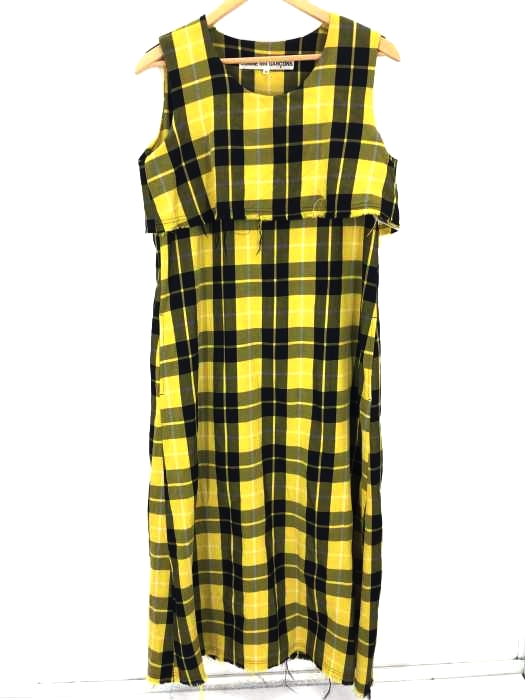 COMME des GARCONS（コムデギャルソン） AD1993 カットオフ加工チェック柄ノースリーブワンピース レディース ワンピース