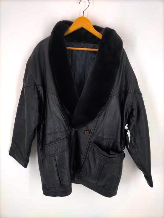 USED古着（ユーズドフルギ） OLD ファー付 ダブルカウレザーコート メンズ アウター
