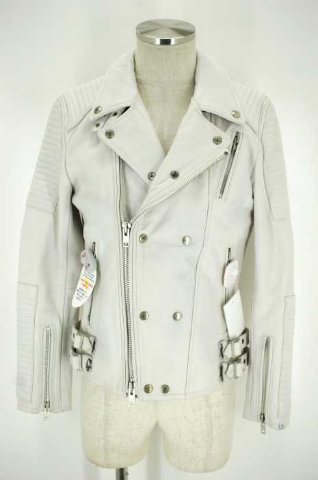 VANQUISH （ヴァンキッシュ） 15AW　バッファローホワイトダブルライダースジャケット メンズ アウター