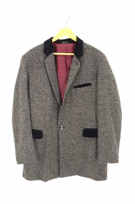 saboy clothing（サボイクロージング） 霜降りラペル切替1Bハーフコート メンズ アウター