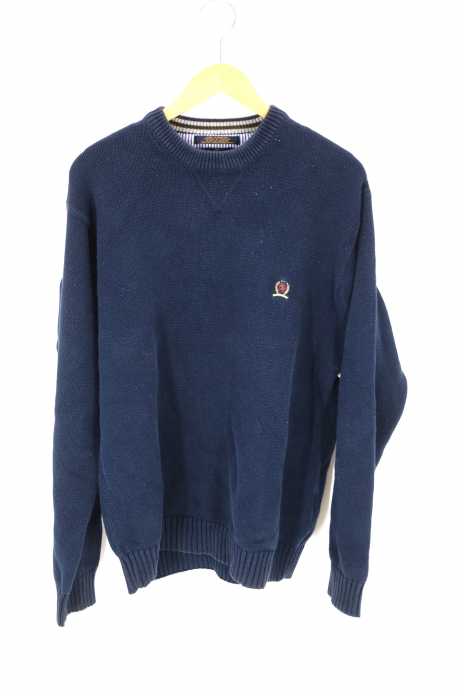 TOMMY HILFIGER （トミーヒルフィガー） ロゴポイント刺繍コットンニット メンズ トップス