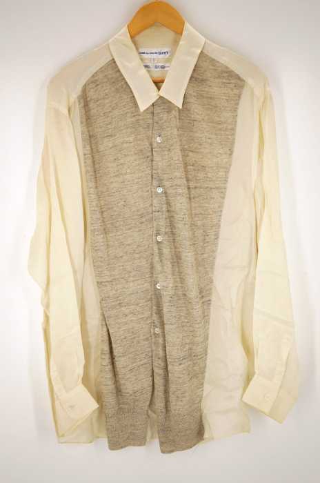 COMME des GARCONS SHIRT（コムデギャルソンシャツ） 90S フロントウール切替ビッグシルエットレーヨンシャツ メンズ トップス