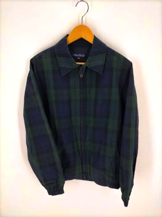 NAUTICA（ノーティカ） 90S ロゴ刺繍ブラックウォッチチェックジップアップジャケット メンズ アウター