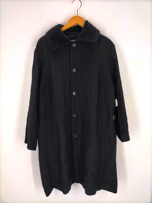 Ys WORK SHOP(ワイズ ワークショップ) 初期 襟ボア切替レーヨン混ステンカラーコート メンズ アウター