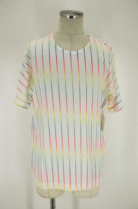 ISSEY MIYAKE MEN (イッセイミヤケメン) ストライプ柄Tシャツ メンズ トップス