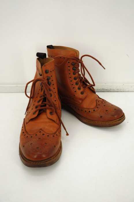 LONDON SHOE MAKE(ロンドンシューメイク) ウイングチップレザーカントリーブーツ メンズ シューズ
