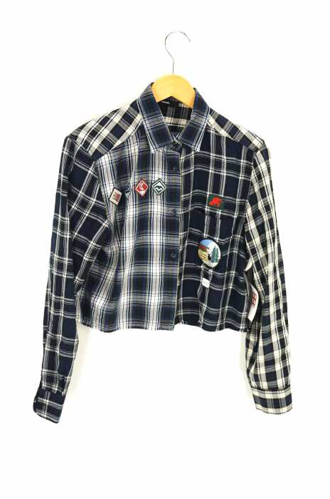 DIESEL (ディーゼル) ワッペンショートチェックシャツ レディース トップス