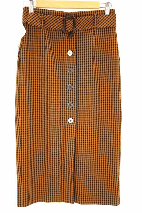 ZARA TRF （ザラティーアールエフ） ベルト付きチェック柄スカート レディース スカート