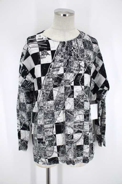 Iroquois（イロコイ） 15SS B&W MAP PULLOVER SH　総柄プルオーバーシャツ メンズ トップス