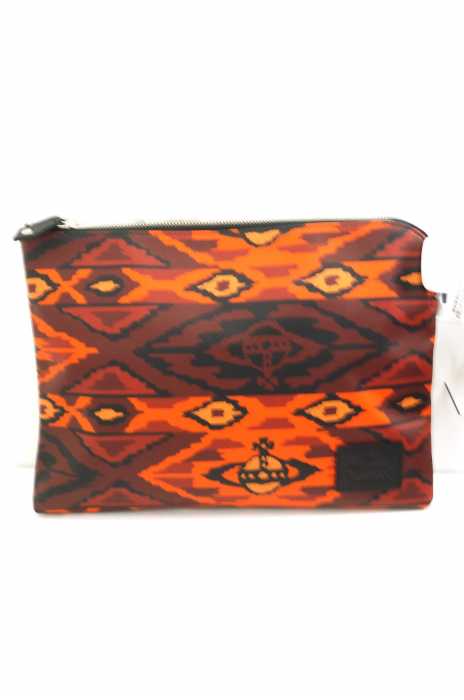 Vivienne Westwood （ヴィヴィアンウエストウッド） イカット総柄PVC加工クラッチバッグ メンズ バッグ