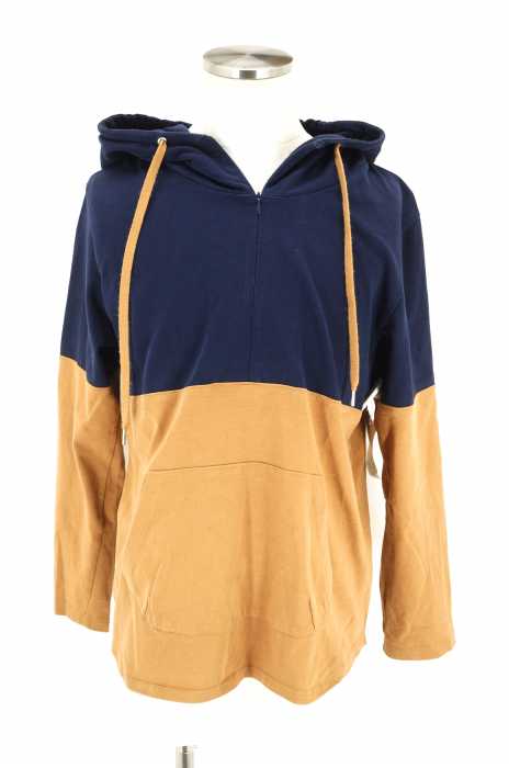 DISCOVERED (ディスカバード) バイカラーハイネックハーフジップパーカー メンズ トップス