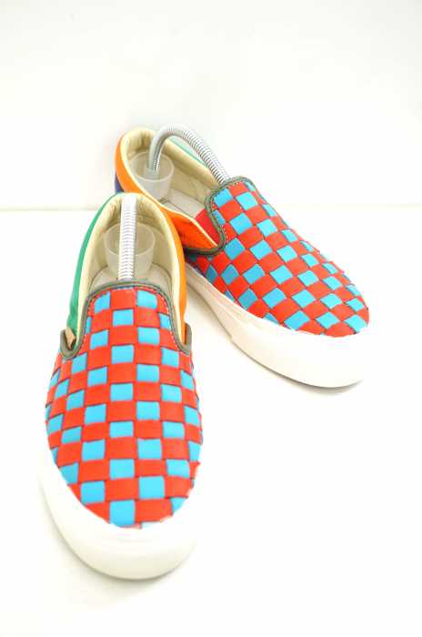VANS (バンズ) VAULT OG Classic Slip-On 50TH 50周年マルチカラー編み込みレザースリッポン メンズ シューズ