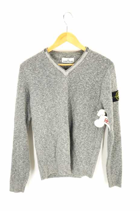 STONE ISLAND (ストーンアイランド) コットンウールVネックニット メンズ トップス