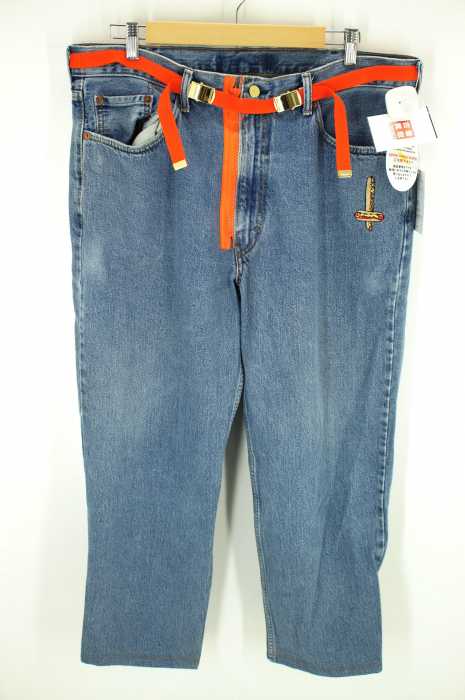 FLAGSTUFF×Lambda Takahashi×BEAUTY&YOUTH（フラッグスタッフ　高橋ラムダ　ビューティアンドユース） 「RE-MAKE DENIM/デニムパンツ」ベルト付きデニムパンツ メンズ パンツ