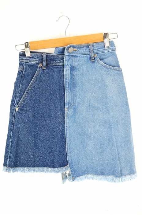 Pameo Pose （パメオポーズ） Odd Mix Mini Skirt アシンメトリーリメイクデニムスカート レディース スカート
