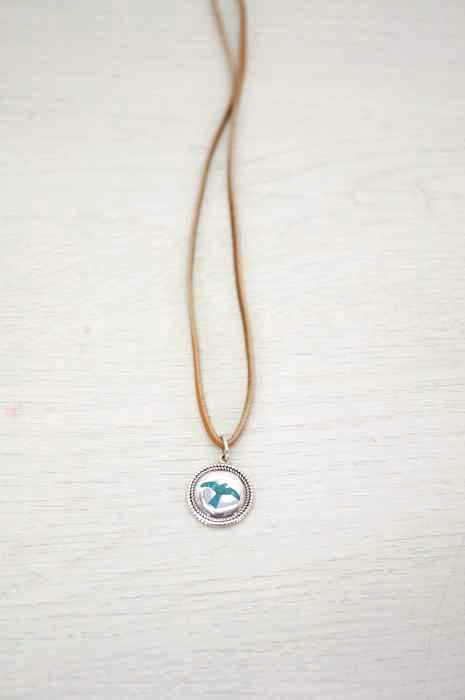 Suman Dhakhwa（スーマンダックワ） Twisted Wire Eagle Inlay Disc Leather Necklace メンズ アクセサリー
