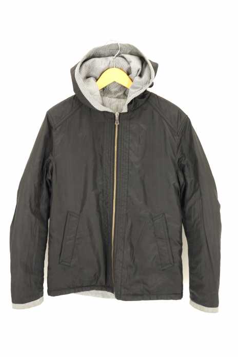 BURBERRY BLACK LABEL (バーバリーブラックレーベル) リバーシブルフードジャケット 千鳥格子×無地 メンズ アウター
