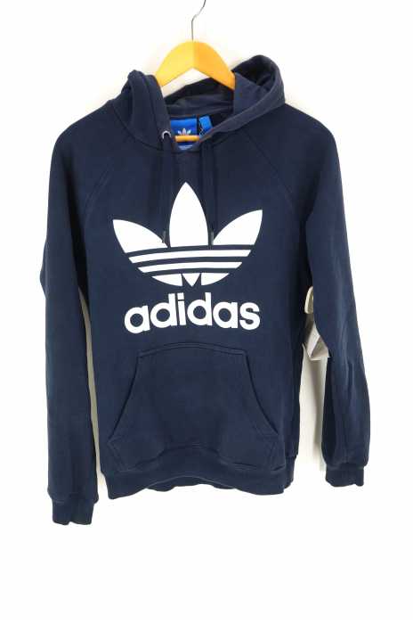 adidas (アディダス) トレフォイル ロゴプリントプルオーバーパーカー メンズ トップス