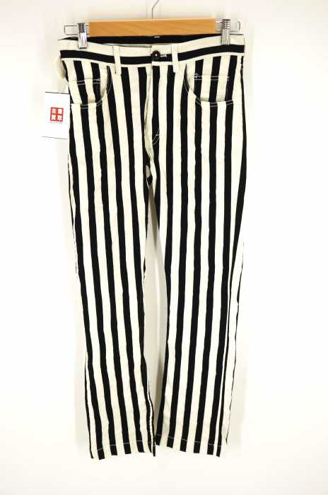Ann DEMEULEMEESTER（アンドゥムルメステール） ストライプ テーパード ボタンフライ メンズ パンツ