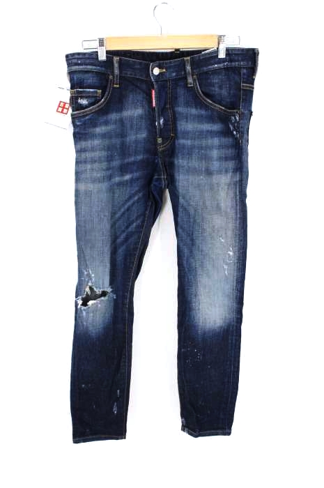 DSQUARED2（ディースクエアード） ペイントダメージ加工ストレッチスキニーデニムパンツ メンズ パンツ