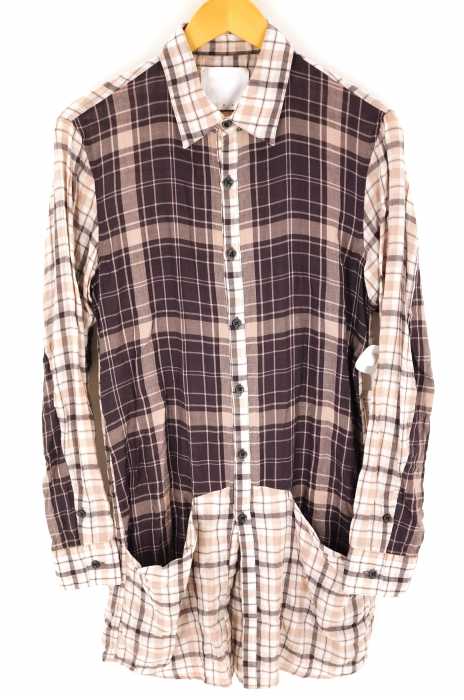 OURET （オーレット） ロング丈チェックシャツ メンズ トップス