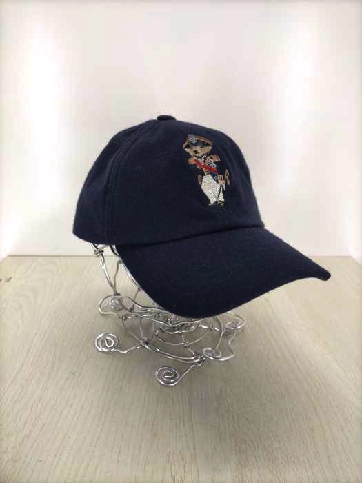 RALPH LAUREN PURPLE LABEL（ラルフローレンパープルレーベル） ポロベアー刺繍 ウールキャップ メンズ 帽子