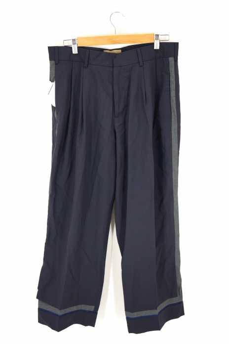 MAISON FLANEUR（メゾンフラネウール） 切替 サイドライン ワイド ビッグ トラウザー TROUSER メンズ パンツ