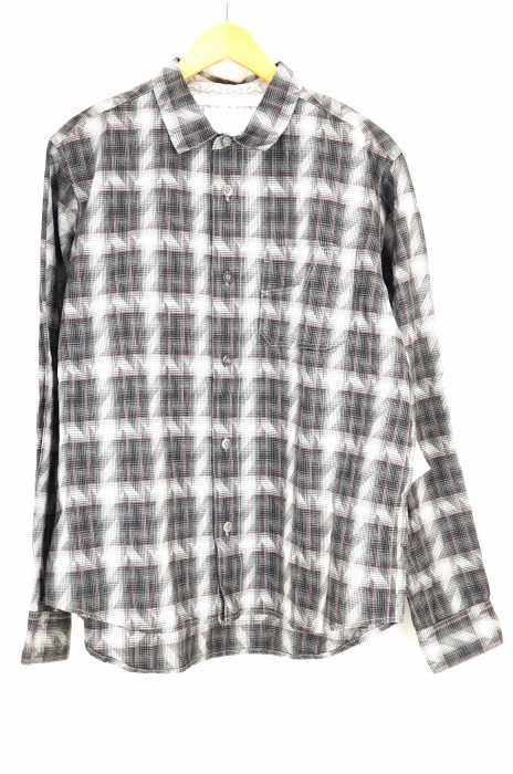 WHITE MOUNTAINEERING（ホワイトマウンテニアリング） COTTON HERRINGBONE JACQUARD HOMBRE W-POCKET SHIRT  ヘリンボーン×オンブレチェックシャツ メンズ トップス