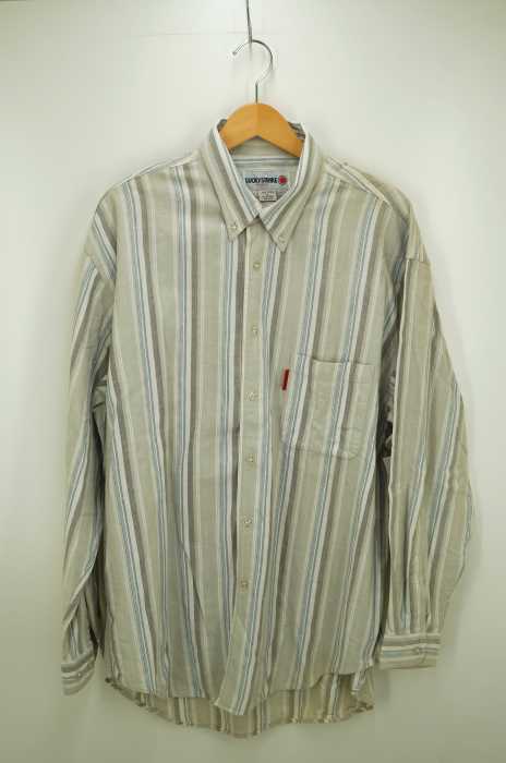 USED古着 (ユーズドフルギ) LUCKY STRIKE ストライプ柄オーバーサイズボタンダウンシャツ メンズ トップス