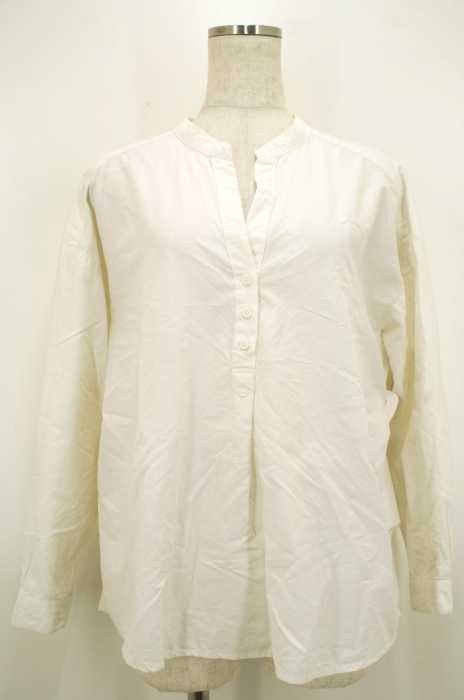 UNITED ARROWS green label relaxing （ユナイテッドアローズグリーンレーベルリラクシング） ノーカラーシルク混SKIPPER シャツ レディース トップス