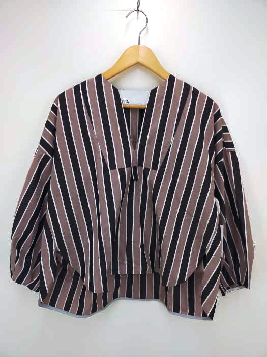 TICCA(ティッカ) ストライプキーネックシャツ レディース トップス