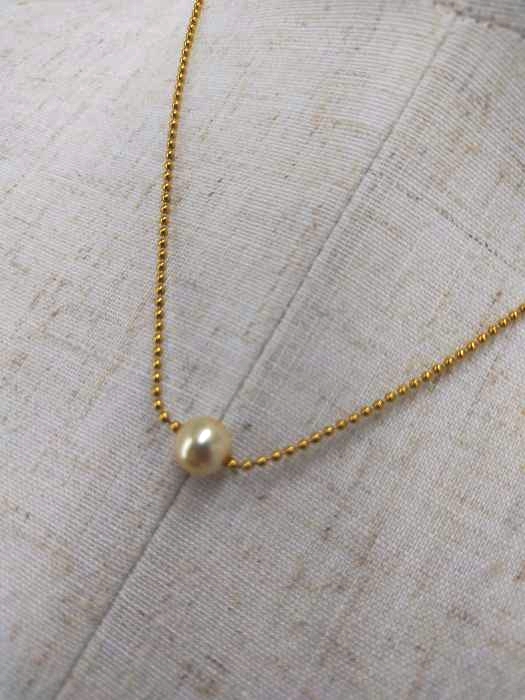 USED古着（ユーズドフルギ） K18GP パール ボールチェーンネックレス レディース アクセサリー