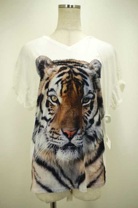 STELLA McCARTNEY （ステラマッカートニー） タイガープリントVネックTシャツ レディース トップス