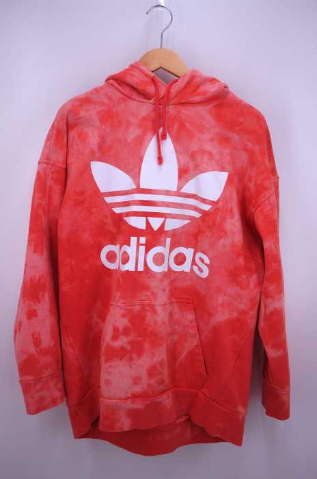 adidas (アディダス) TIE DYE HOODIE トレフォイルロゴプリント タイダイ染めプルオーバーパーカー メンズ トップス