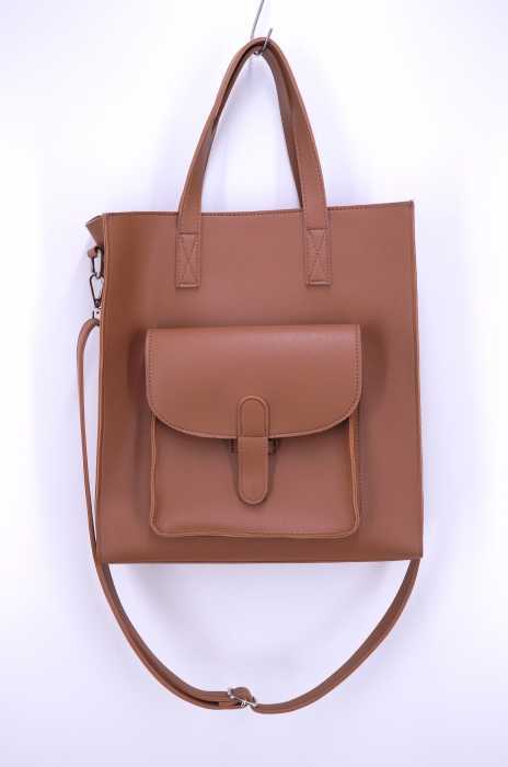 merlot （メルロー） フェイクレザーポケット付き 2Wayバッグ レディース バッグ