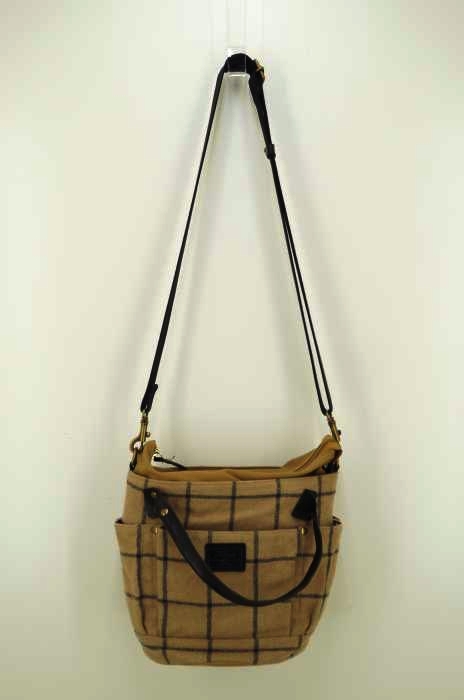 Folna(フォルナ) 2wayチェック柄ウールショルダーバッグ ハンドバッグ メンズ バッグ