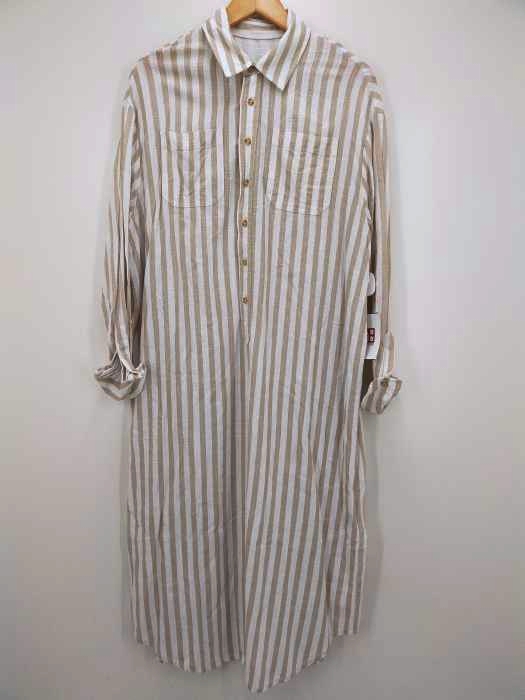 Birthay Bash バースデーバッシュ リネン混ストライプシャツワンピース レディース ワンピース ブランド古着買取販売バズストア