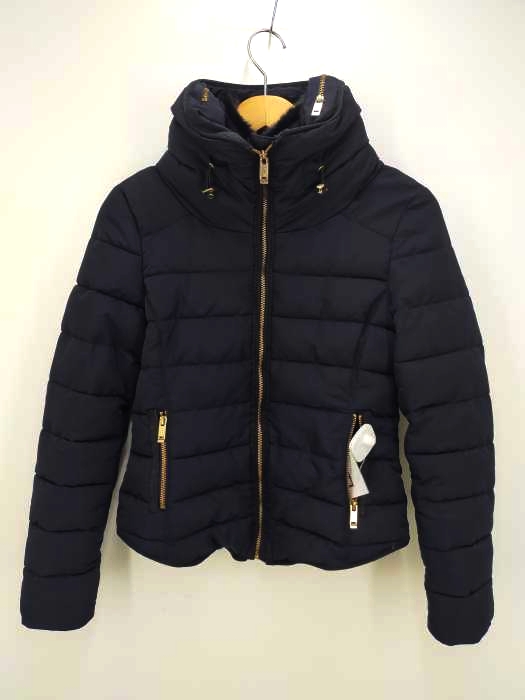 ZARA BASIC(ザラベーシック) フード収納型 エコファージップデザイン中綿ジャケット レディース アウター