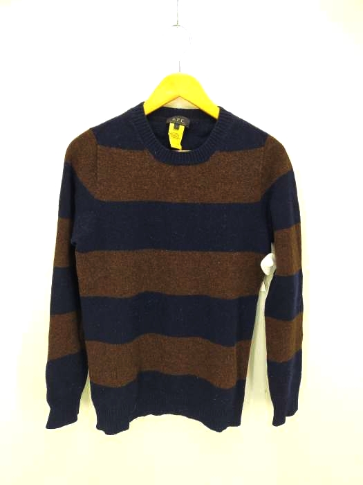 A.P.C.（アーペーセー） ウールブロックボーダーニット メンズ トップス