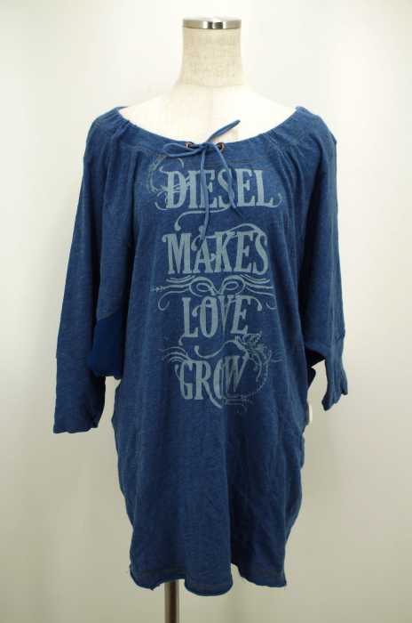 DIESEL (ディーゼル) 異素材切替プリントドルマンカットソー レディース トップス